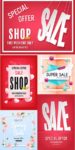 Seasonal promo sales vector banners