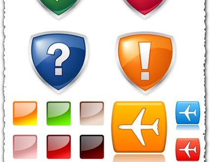 Transparent glossy buttons for website design
