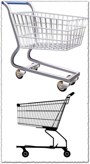 Shopping trolley vectors