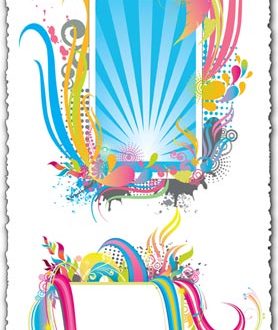 Signboard vector with floral motifs