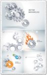 Silver gear wheels vectors