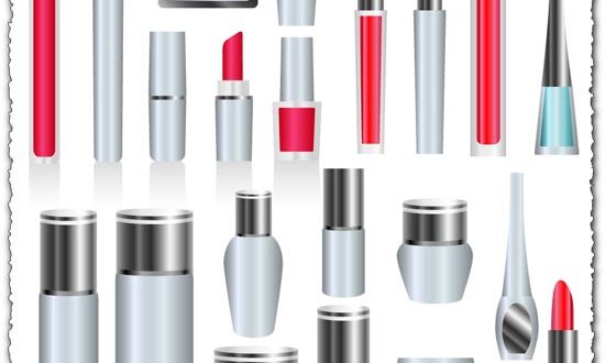 Silver skin care cosmetics vectors