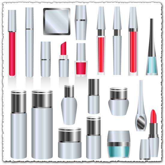 Silver skin care cosmetics vectors