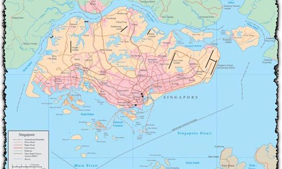 Singapore map vector