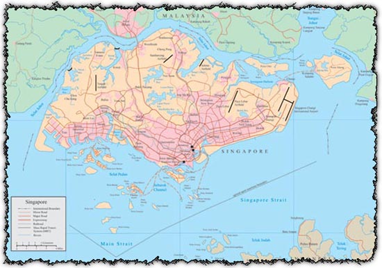Singapore map vector
