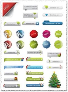 Site elements and web design buttons vectors