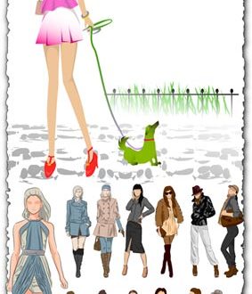 Sketch of fashion girls vectors