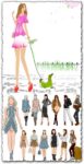 Sketch of fashion girls vectors