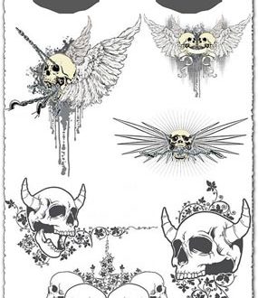 Skulls t-shirt vectors design