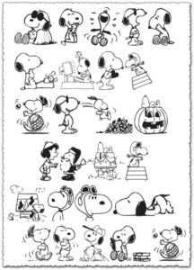 Snoopy dog vector sketches