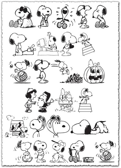 Snoopy dog vector sketches