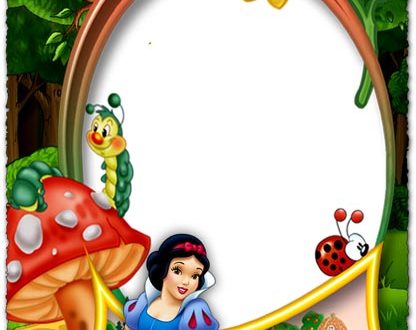 Snow White in the forest png photo frame