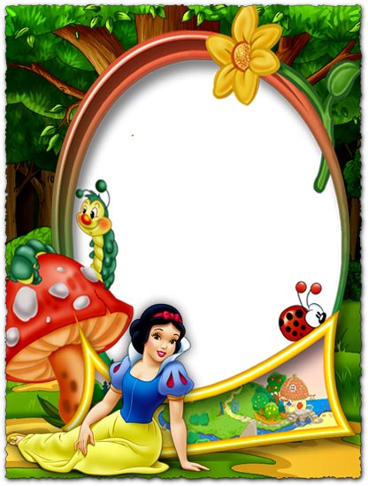 Snow White in the forest png photo frame