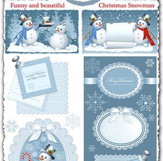 Snowman vector cards