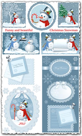 Snowman vector cards