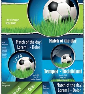 Soccer poster vector illustrations