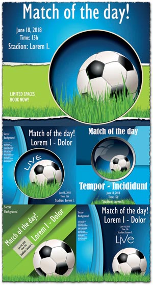 Soccer poster vector illustrations