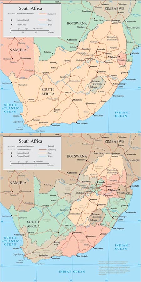 South Africa vector maps