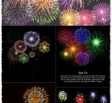 Sparkling fireworks for Illustrator and Photoshop