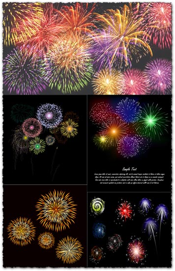 Sparkling fireworks for Illustrator and Photoshop