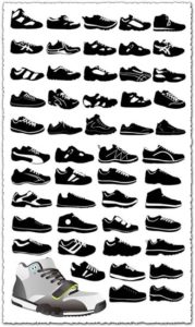 Sport shoes vector silhouettes