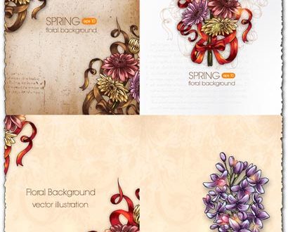 Spring floral background vector illustration 1