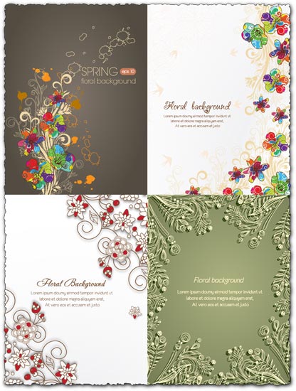 Spring floral background vector illustration 3