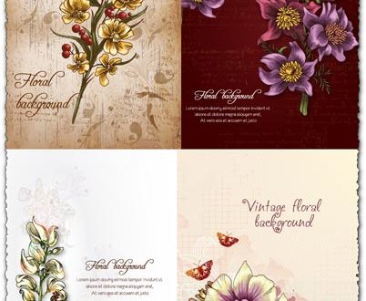 Spring floral background vector illustration 4
