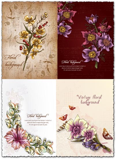Spring floral background vector illustration 4