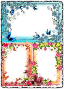 Spring flower frames for Photoshop