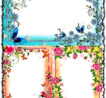 Spring flower frames for Photoshop