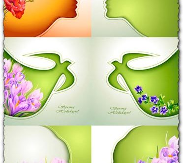 Spring holidays vector cards