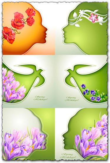 Spring holidays vector cards