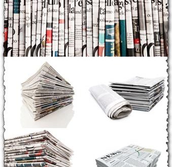 Stack of newspapers high resolution images