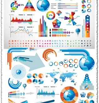 Statistic charts infographics vector