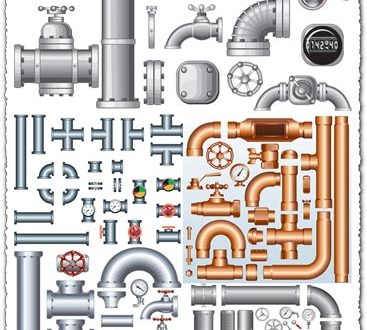 Steel iron pipe vectors