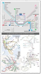 Subway maps of european cities vectors