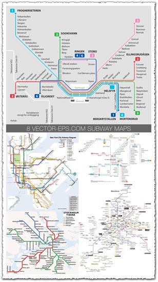 Subway maps of european cities vectors