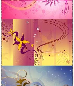 Sunny vector with floral designs