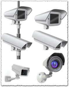 Surveillance cameras vector shapes