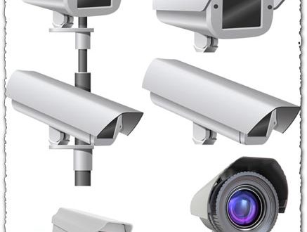 Surveillance cameras vector shapes