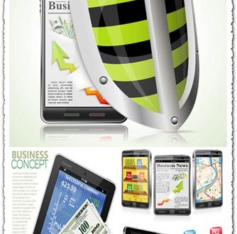Tablet and phone business concept vectors