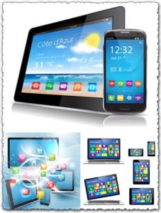 Tablet laptop and smartphone vectors