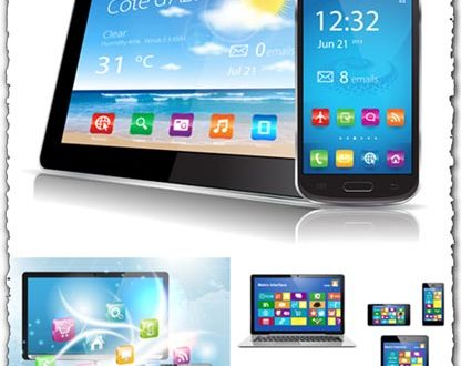 Tablet laptop and smartphone vectors