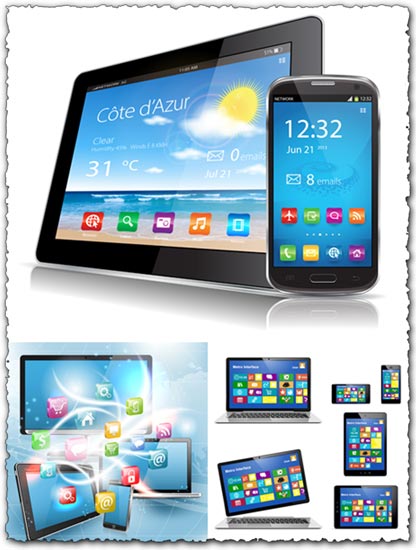 Tablet laptop and smartphone vectors