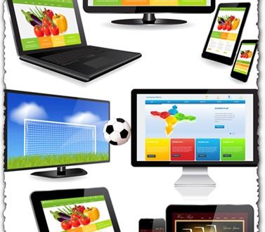 Tablet, smartphone, monitor and slim tv vectors