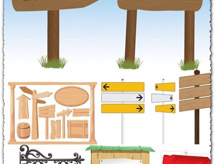 Tablets and signboards vectors
