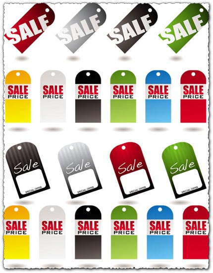 Tag sales labels vectors