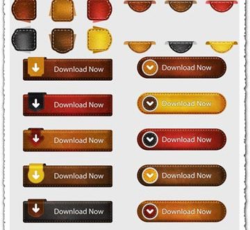 Textured leather vector buttons