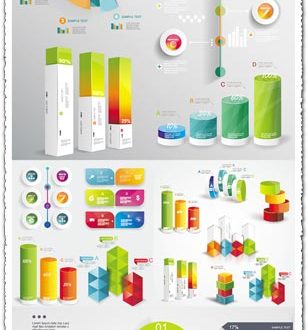 Timeline statistics infographics vector